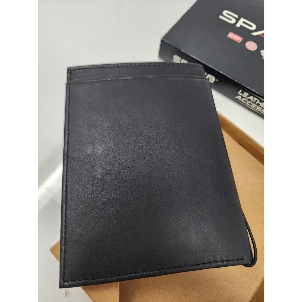 Sparo Mens Washington Nationals Bifold Travel Wallet Black Leather RFID Size OS
